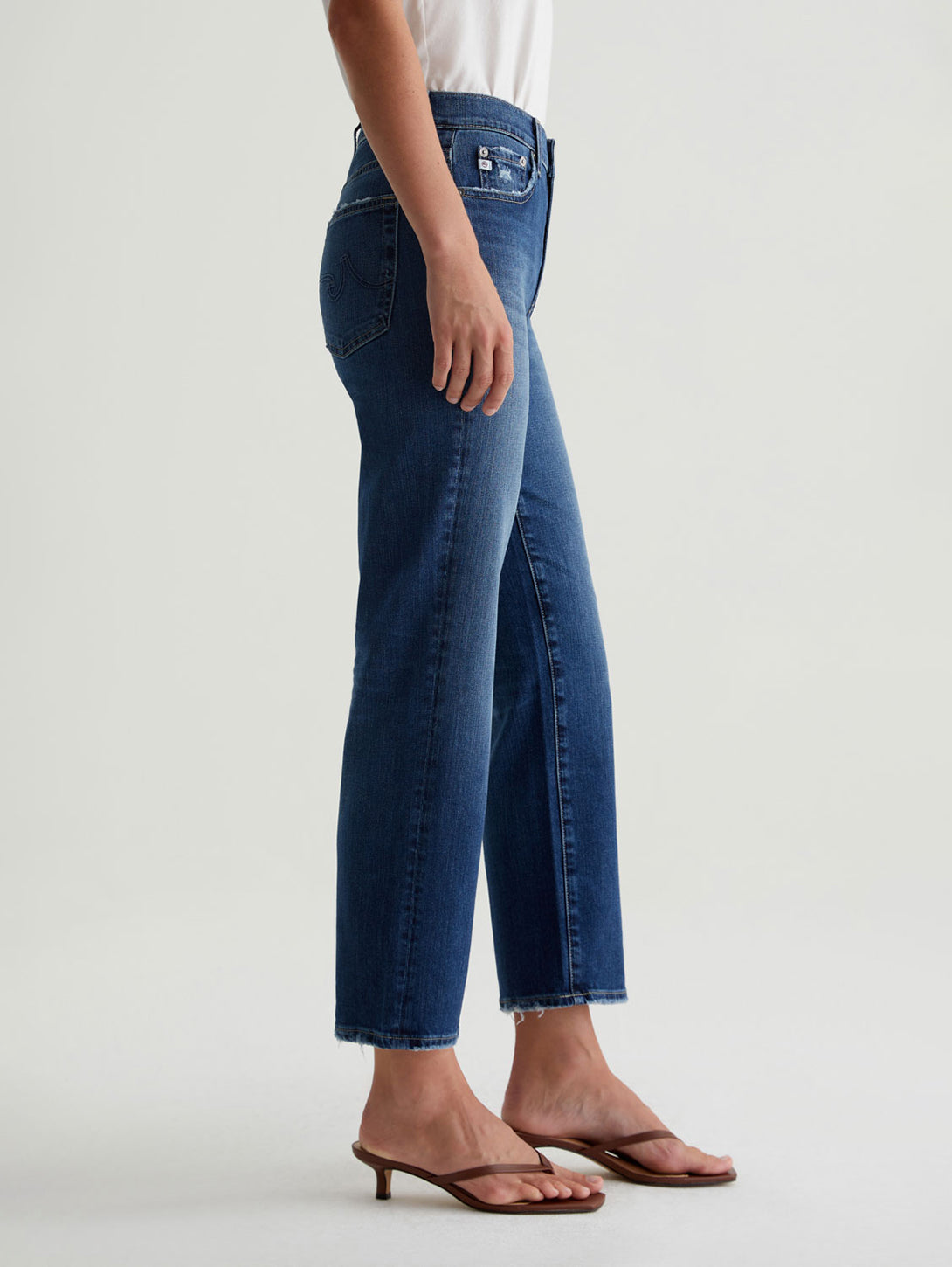 Brinley Mid Rise Straight Crop Jean  - 7 Years La Jolla