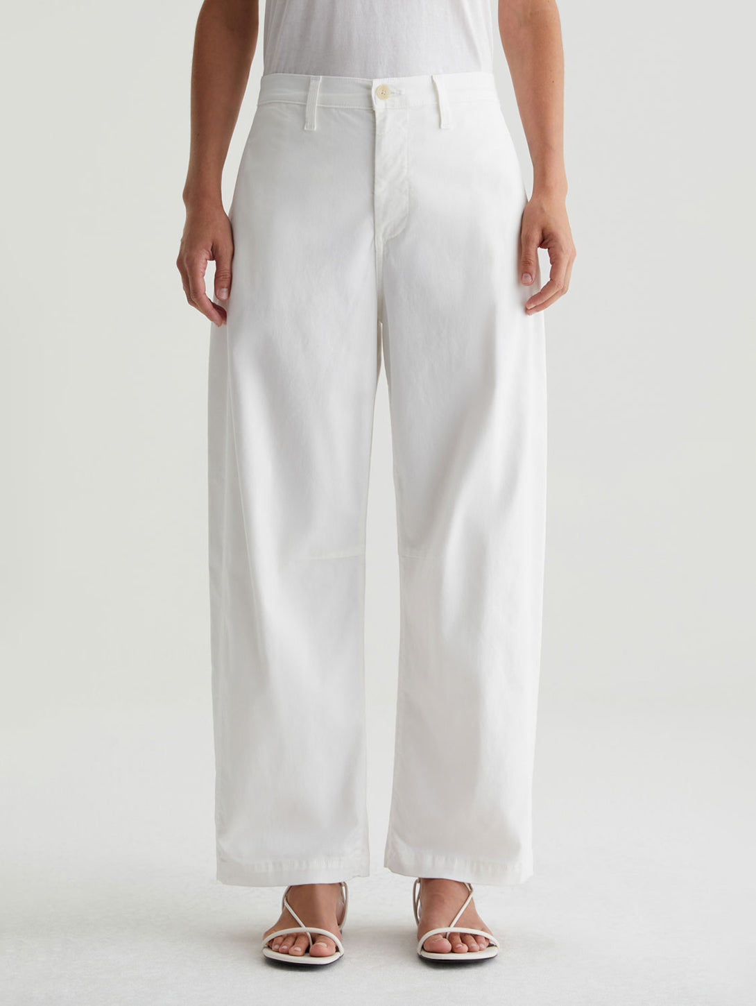 Fiona High Rise Barrel Pant - Powder