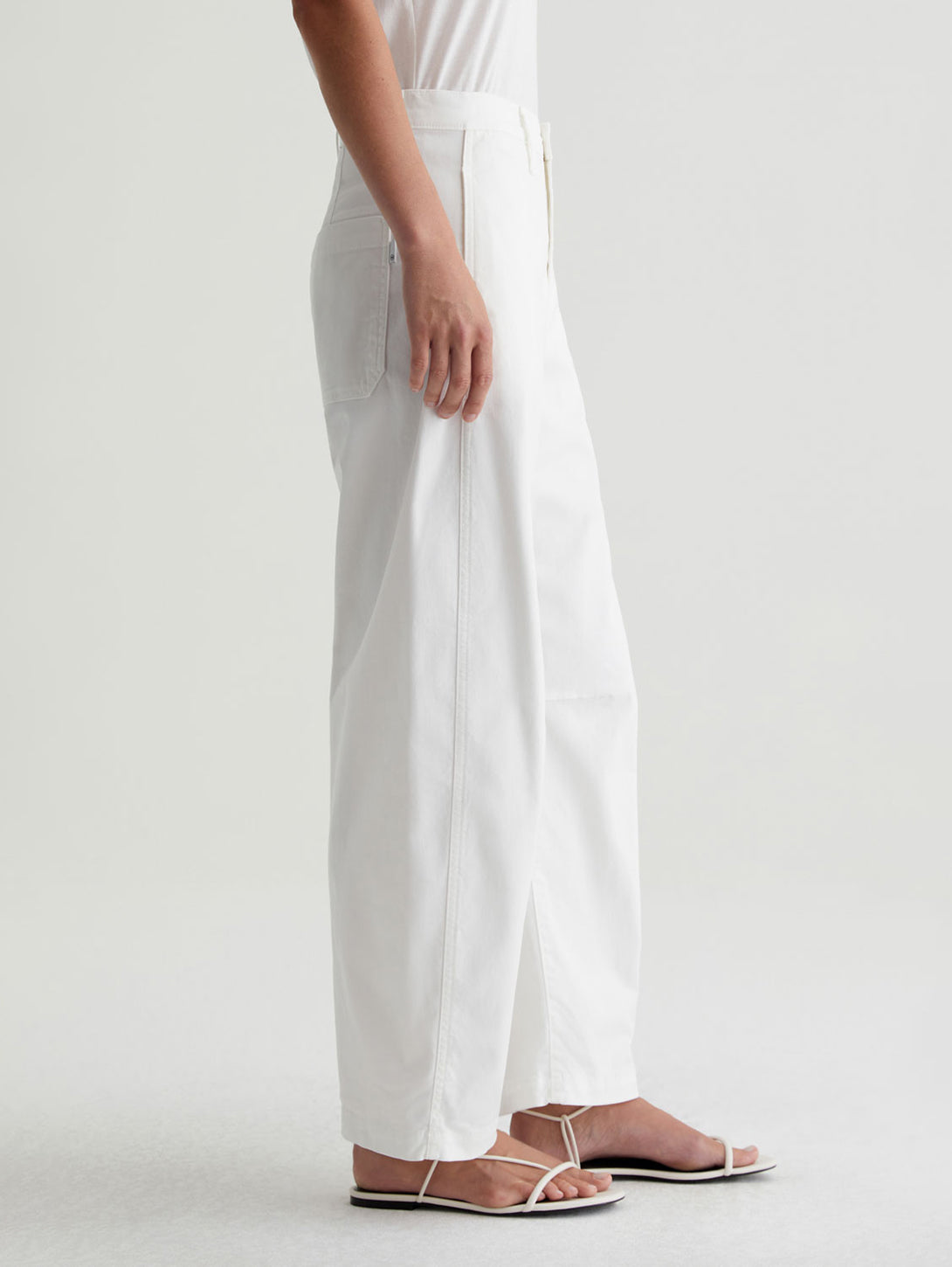 Fiona High Rise Barrel Pant - Powder