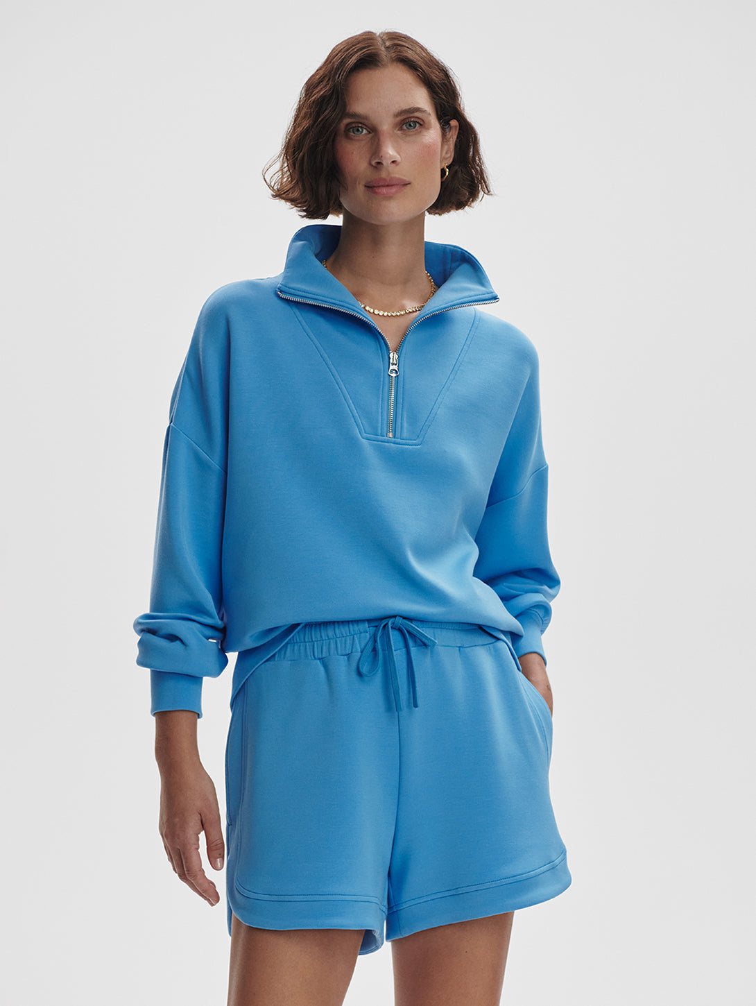 Hawley Half Zip Sweatshirt - Azure Blue