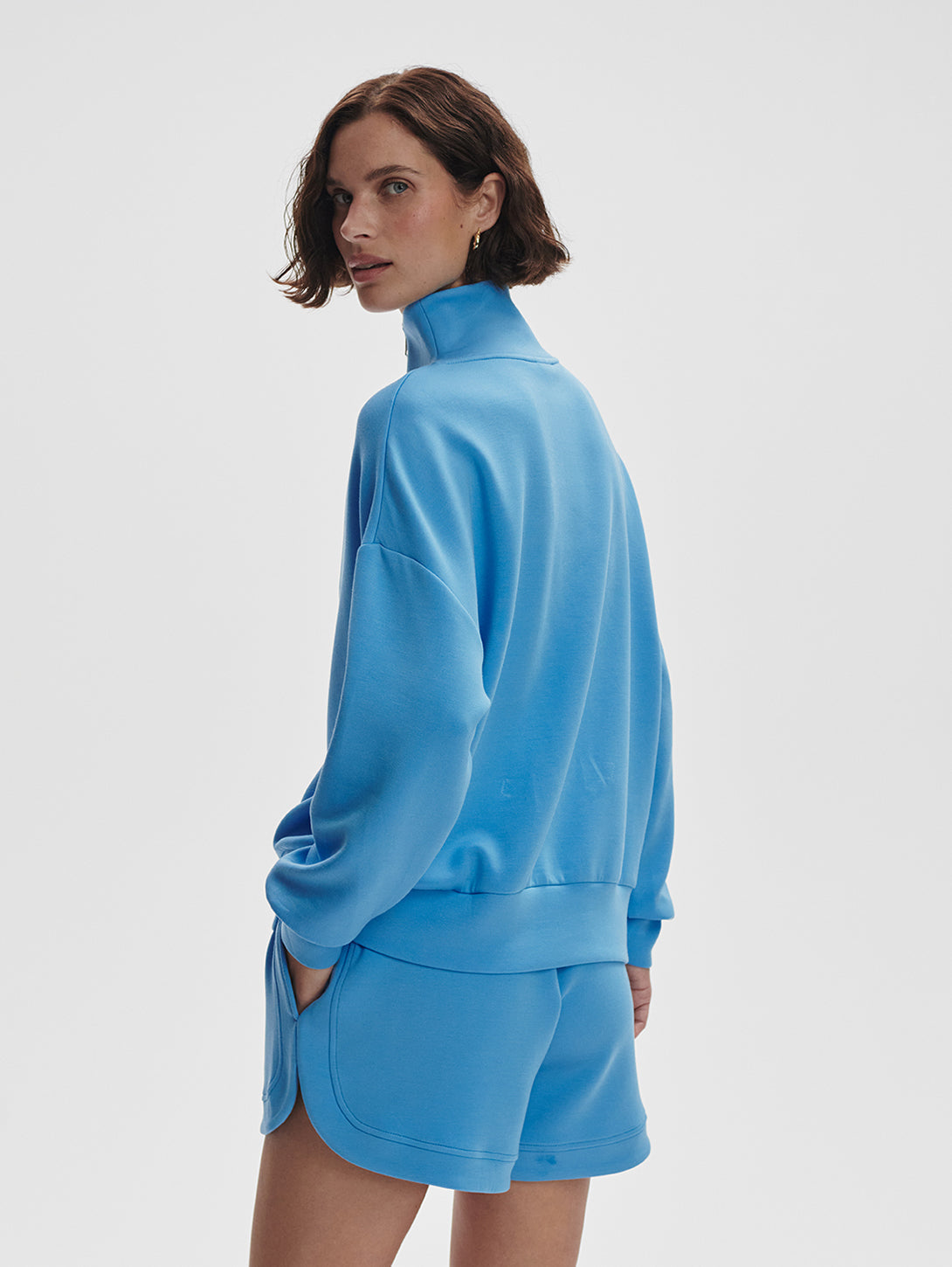 Hawley Half Zip Sweatshirt - Azure Blue