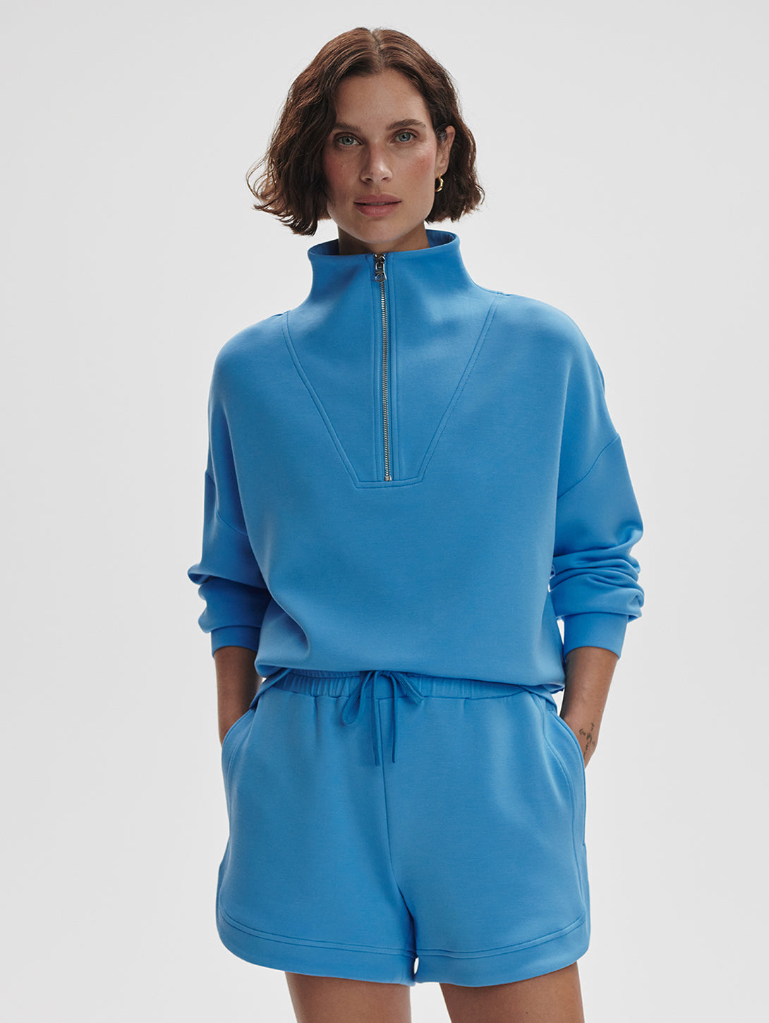 Hawley Half Zip Sweatshirt - Azure Blue