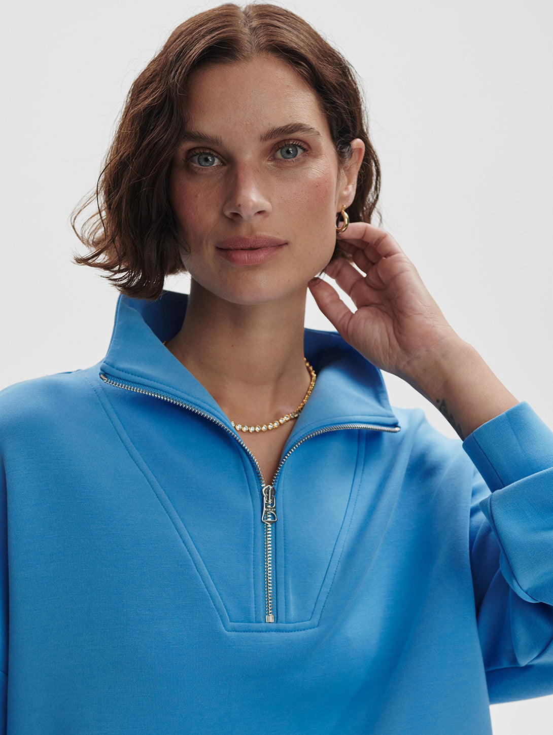 Hawley Half Zip Sweatshirt - Azure Blue