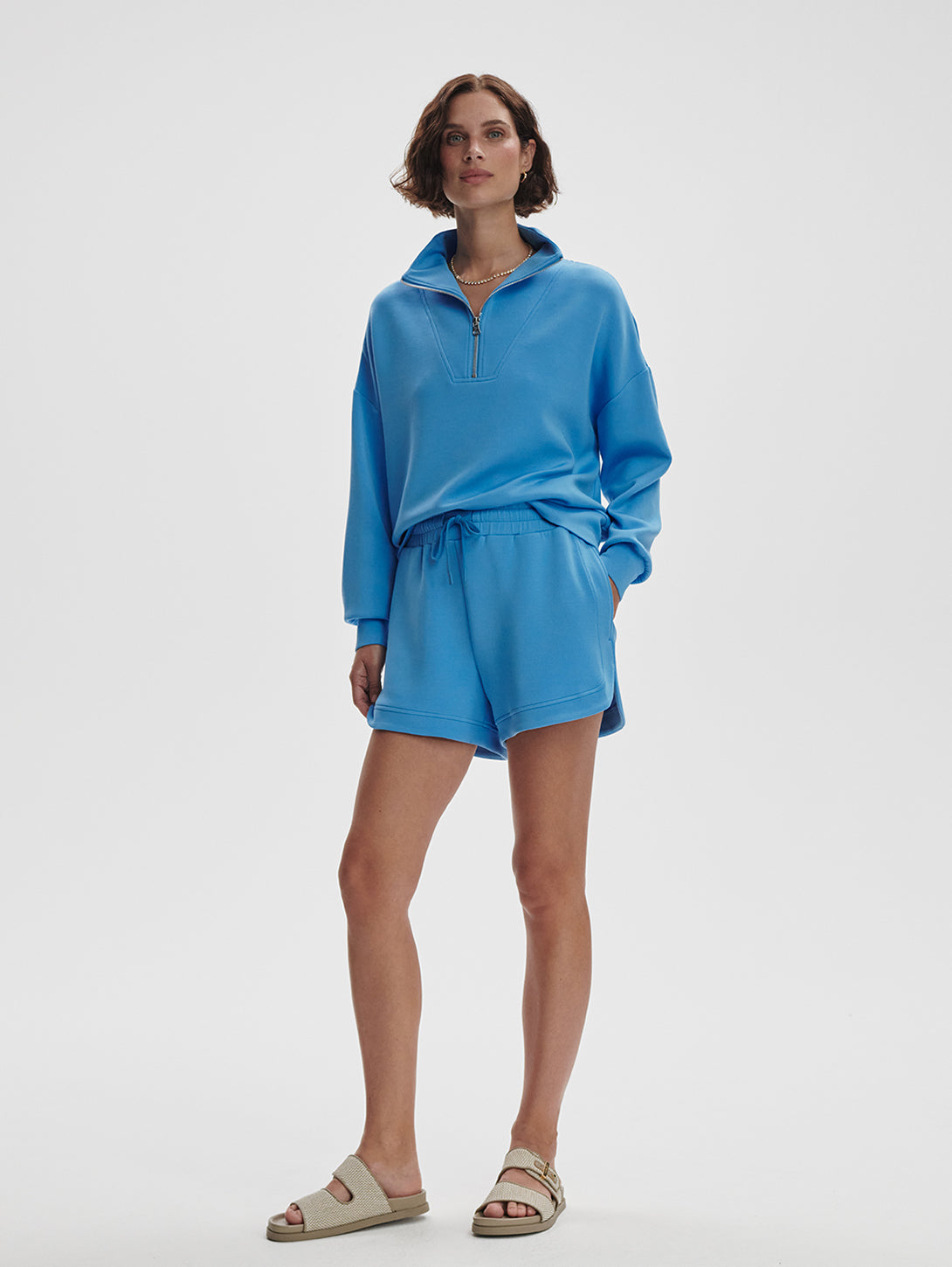 Hawley Half Zip Sweatshirt - Azure Blue