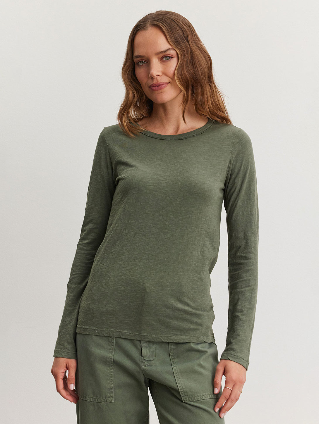 Lizzie Long Sleeve Crew Tee - Marsh