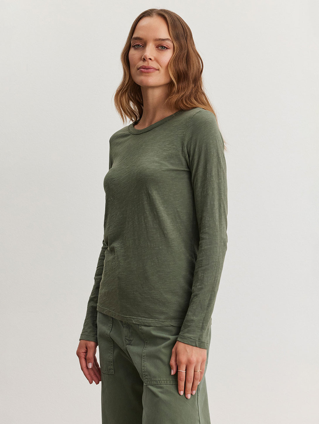 Lizzie Long Sleeve Crew Tee - Marsh