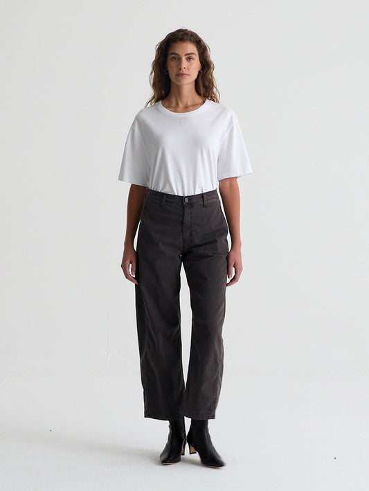 Fiona High Rise Barrel Pant - Sulfur Misty Grey