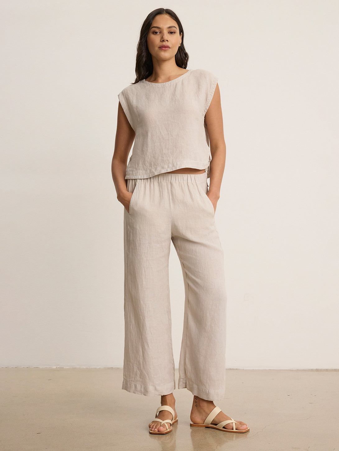 Lola Linen Pant - Cobble