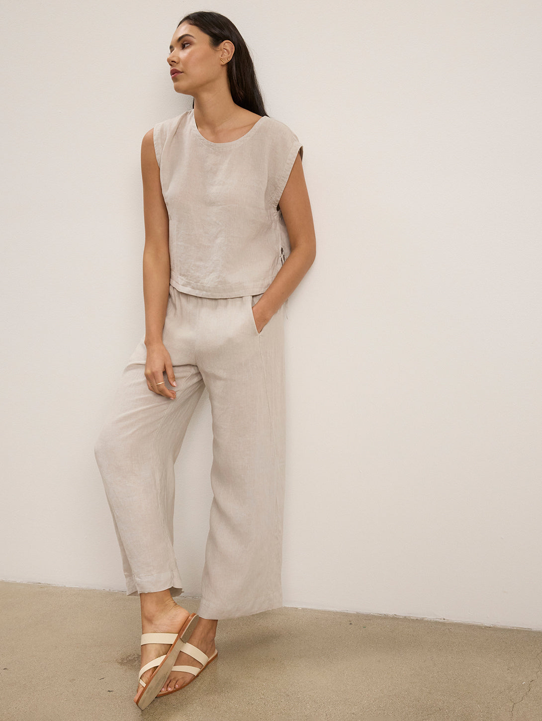 Lola Linen Pant - Cobble