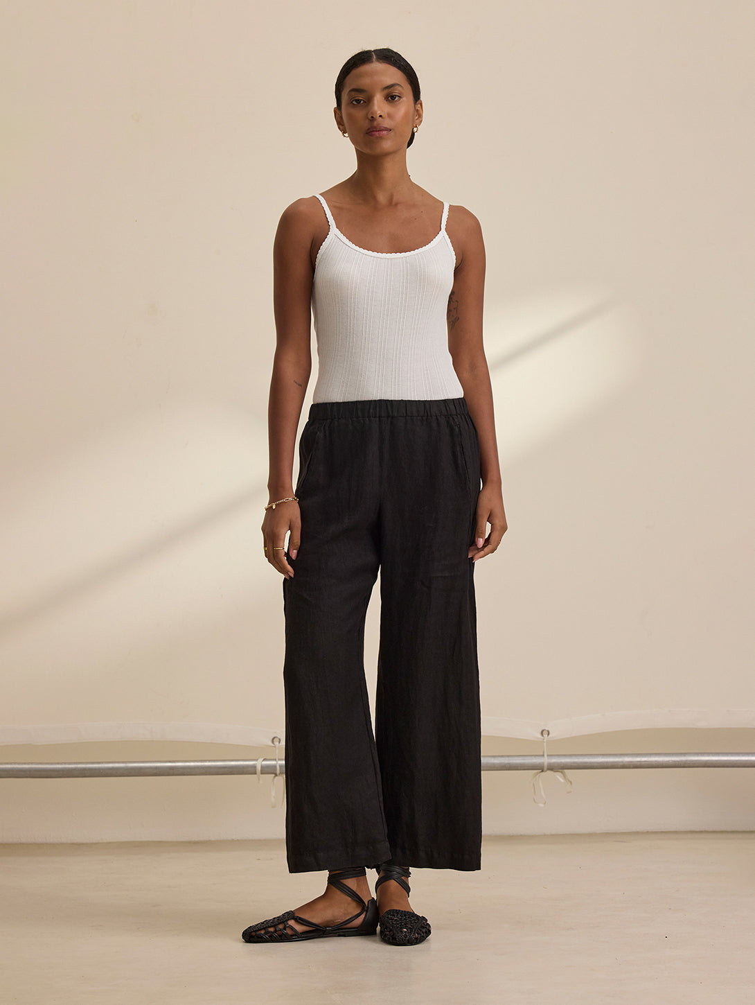 Lola Linen Pant - Black