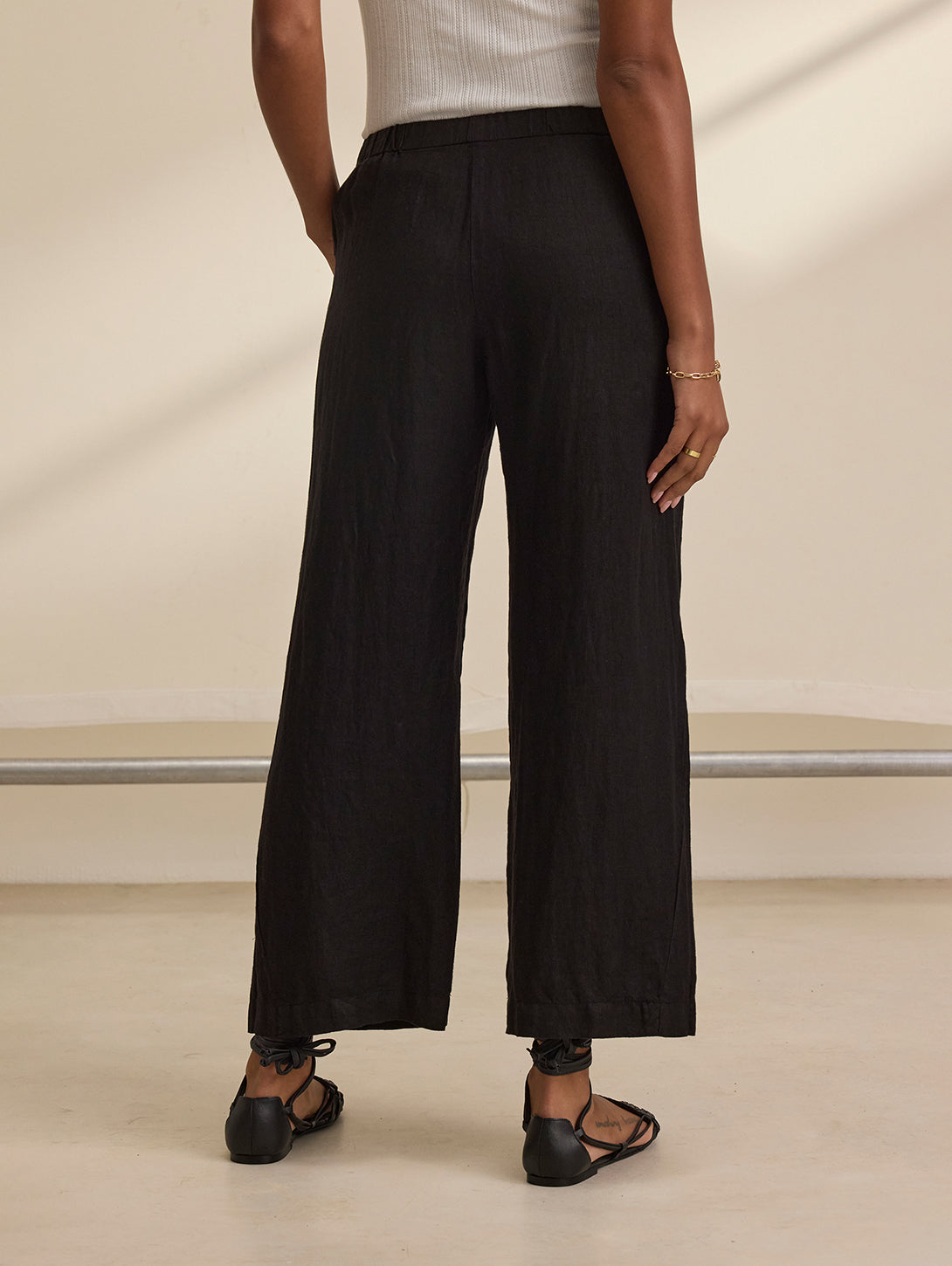 Lola Linen Pant - Black