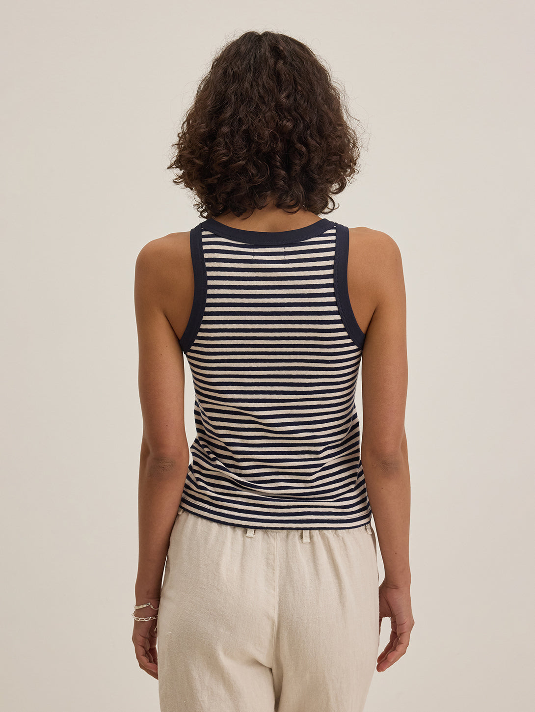 Lua Stripe Tank Top - Navy